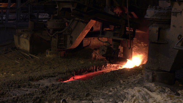 pig iron from a blast furnace