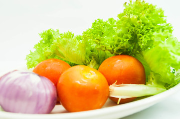 salad, tomato end onion