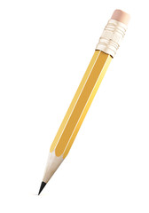 Pencil isolated on white. 3d.