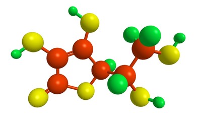 Molecular structure of ascorbic acid (vitamin C)
