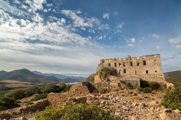 Fototapeta premium Chateau of Pierre-Napoleon Bonaparte between Calvi and Galeria i