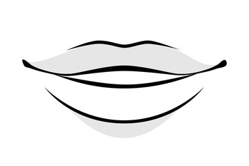 Fototapeta premium Human lips simple style vector illustration.