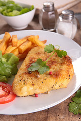 cordon bleu with french fries
