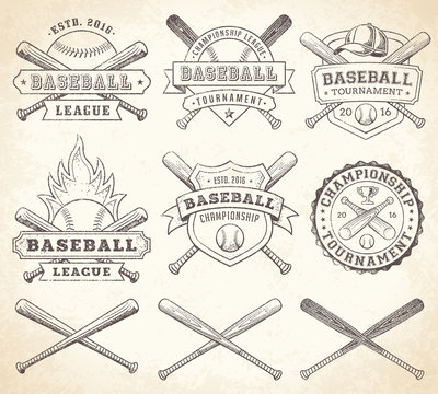 Vector Baseball vintage logos