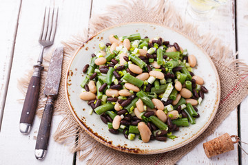 Salad three-bean with garlic.