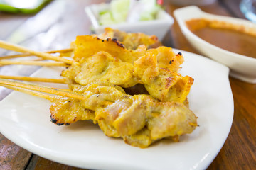 Pork Satay with peanut sauce