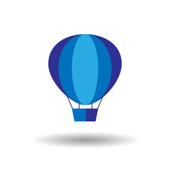 Colored air balloon flat vector with shadow