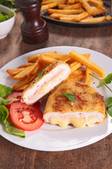 chicken breast with cheese and ham