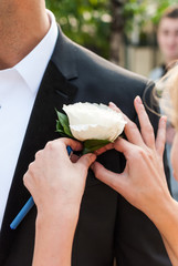 Boutonniere on a suit