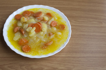 Potatoes and cooked carrots