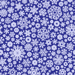 Christmas seamless doodle pattern with snowflakes