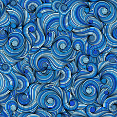 Seamless Asian ethnic floral retro background pattern in vector.