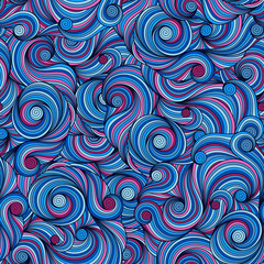 Seamless Asian ethnic floral retro background pattern in vector.