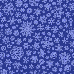 Obraz na płótnie Canvas Christmas seamless doodle pattern with snowflakes