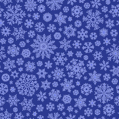 Christmas seamless doodle pattern with snowflakes