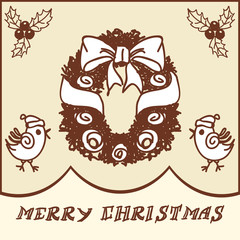 Christmas wreath doodles