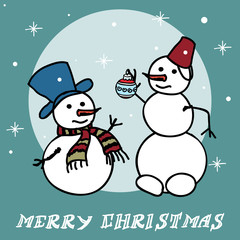 Two snowmen doodles