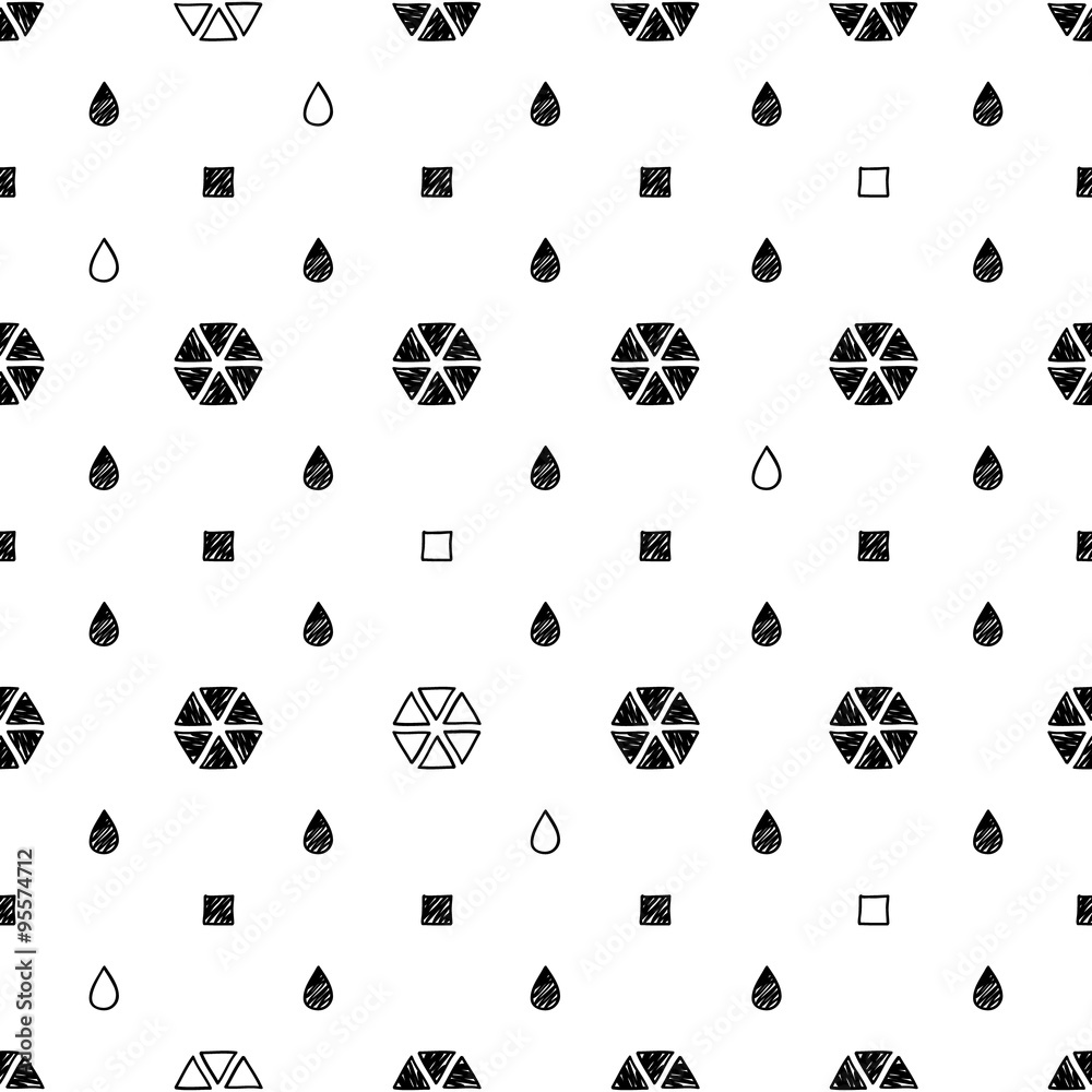 Wall mural abstract scribble sketch pattern background.