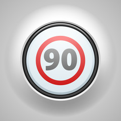 Restricting speed to 90 kilometers per hour traffic sign