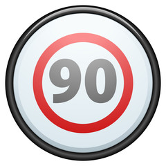 Restricting speed to 90 kilometers per hour traffic sign