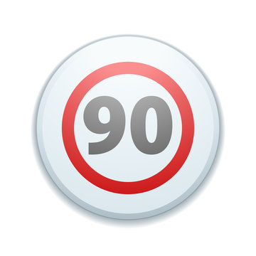 Restricting speed to 90 kilometers per hour traffic sign