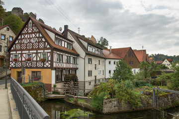 Fototapeta na wymiar Stadtansicht von Pottenstein, Oberfranken, Deutschland