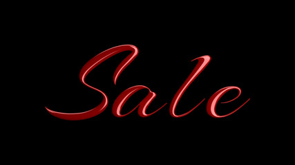 Sale 3d text on a black background