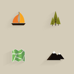 Mountain Camping Icons