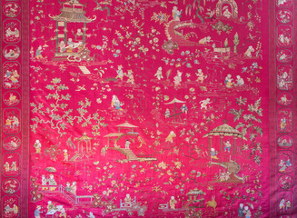Tapestry in the Chinese saloon from 19. cent. in palace Saint Anton.