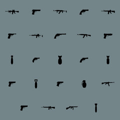 Weapon silhouette icons