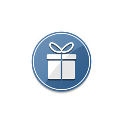 Blue gift box icon with shadow