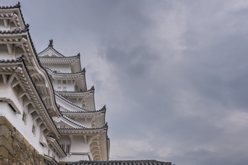 Fototapeta na wymiar The roof detailing of Himeji Castle, one of Japan's UNESCO world