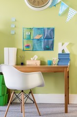 Home office in bright colors