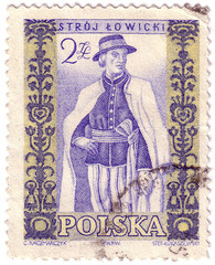 POLAND - CIRCA 1959: stamp printed by Poland, shows Woman in Pol