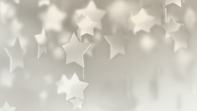 White Stars Background Abstract Art Award Blizzard Blurred Motion December