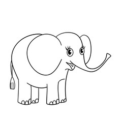 Coloring page outline of  nice small elephant