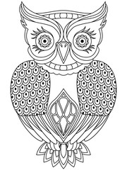 Abstract outline of respected owl