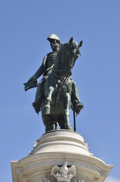 Statue of the Portuguese king Pedro Pedro IV in Porto, Portugal