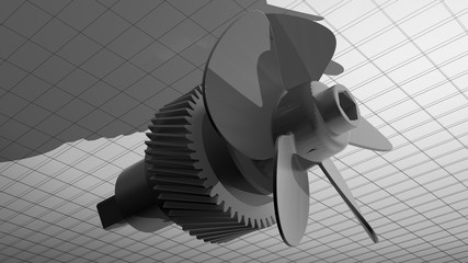 5 blades propeller with gear © Carlo Toffolo