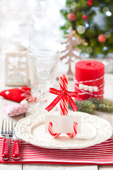 Christmas place setting.