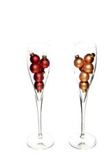 Two glasses with Christmas decoration