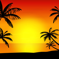 Obraz na płótnie Canvas Sunset on island