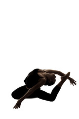 Young gymnasts on a white background