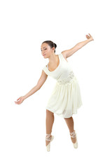 Young gymnasts on a white background