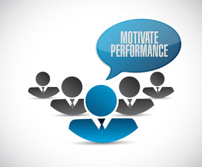 Motivate Performance teamwork sign concept
