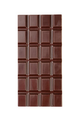 Dark chocolate bar isolated on white