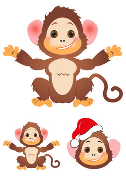 Happy little monkey set
