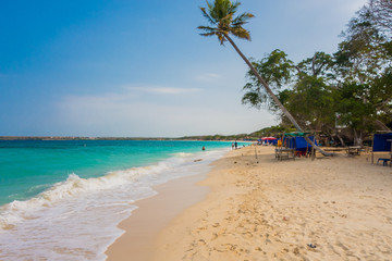 Beautiful Playa Blanca or White beach close to Cartagena, Colombia