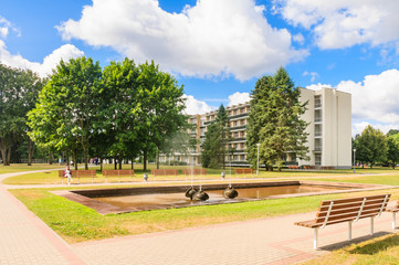 Fountain in the territory of the sanatorium. Druskininkai, Lithuania