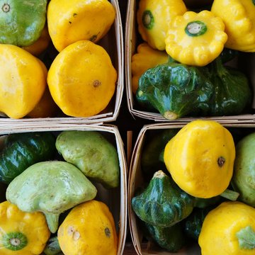 Yellow And Green Pattypan Summer Squash